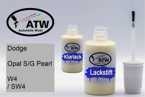 Dodge, Opal S/G Pearl, W4 / SW4: 20ml Lackstift + 20ml Klarlack - Set, von ATW Autoteile West.